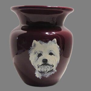 Vintage Royal Haeger Vase Dog Show Award Burgundy Color Home Decor